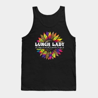 Lunch Lady Sunflower Leopard TieDye Thanksgiving Fall Autumn Tank Top